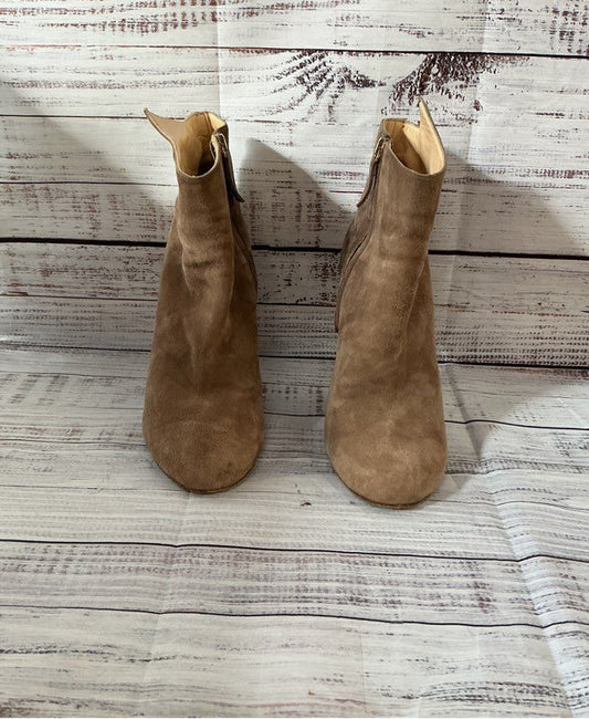 Women's Jerome C. Rousseau Taupe Suede Stiletto Boots Size 40 US 9