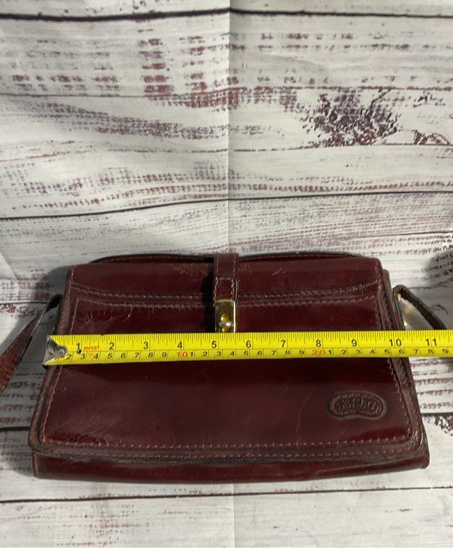 Vintage Ronay Women's Genuine Leather Burgundy Shoulder Bag