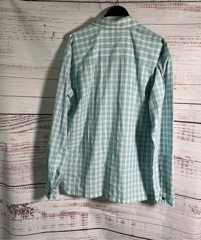 Men's Patagonia Blue Plaid Button Down Shirt Size L