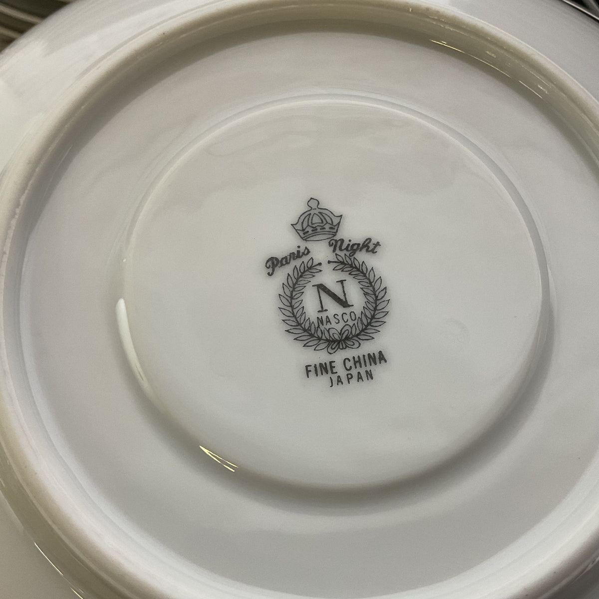 VTG. NASCO Japan Paris Night Fine China Dinner, Bread & Saucer Plates- 36 Pieces