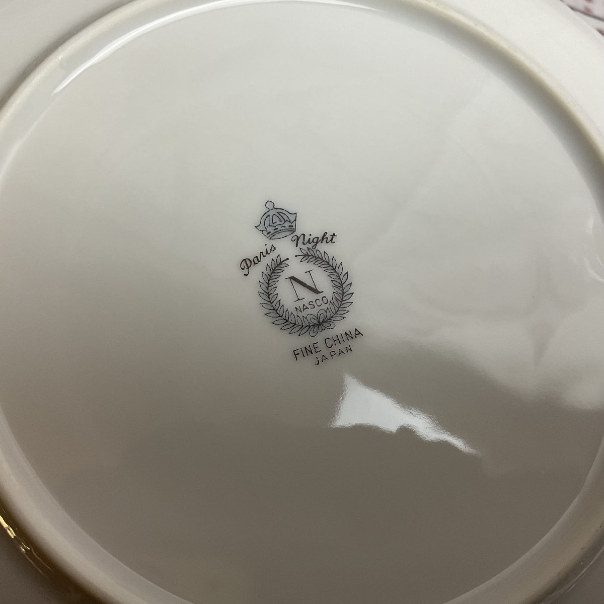 VTG. NASCO Japan Paris Night Fine China Dinner Set for 8 Plus 2 Platters