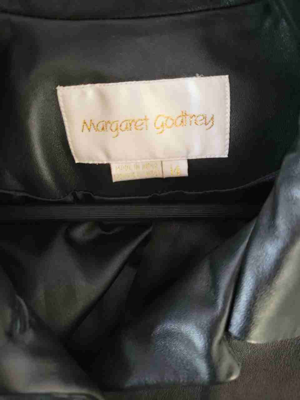 Women's Margaret Godfrey Black Leather Jacket Size 14
