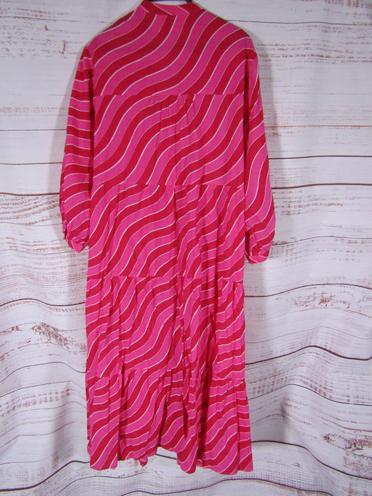 Bakar Women's Pink Cotton Long Sleeve Dress Size L