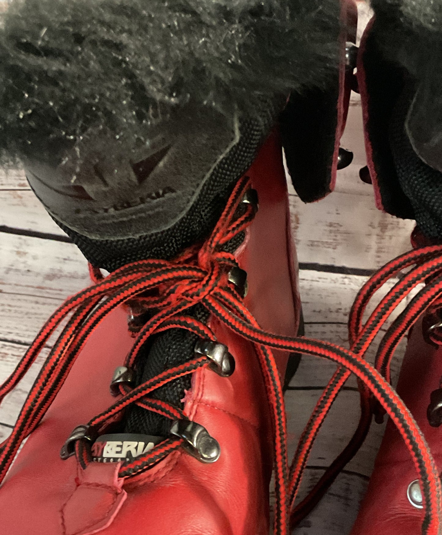 Psyberia Leather Waterproof Winter Boots Red 7