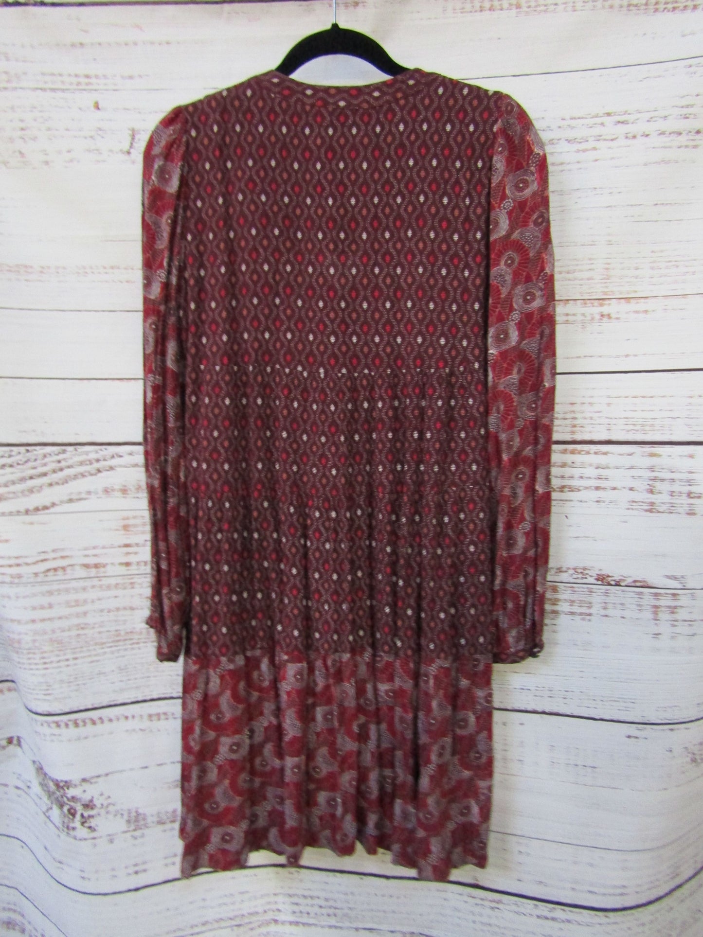 Maeve by Anthropologie Amber Women's Burgundy Tiered Tunic Dress Size XS