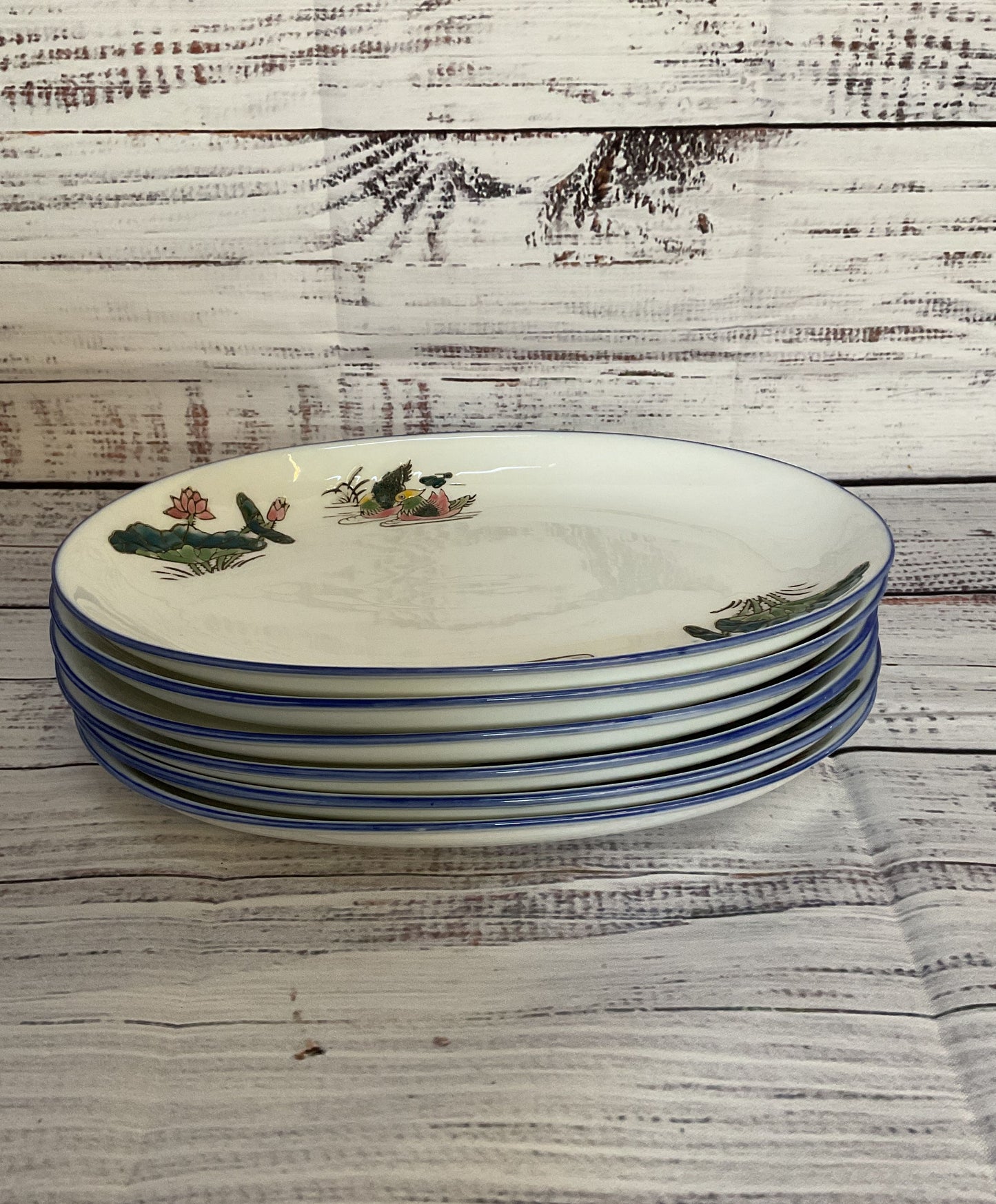 JOJO Vintage White Ceramic Plate Set of 6