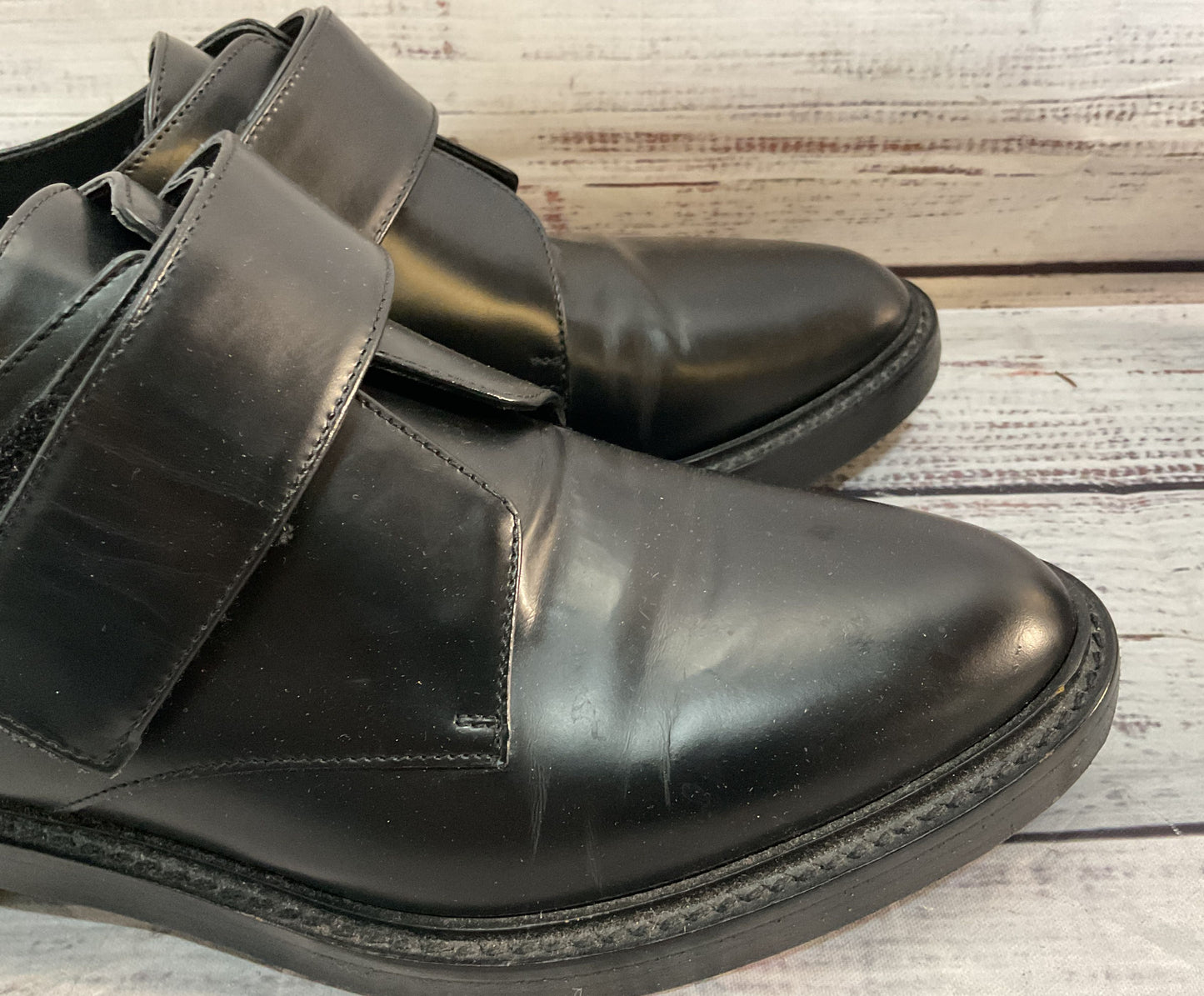 Vince Wren Leather Pointed Toe Slip On Oxford Loafers Black 8.5