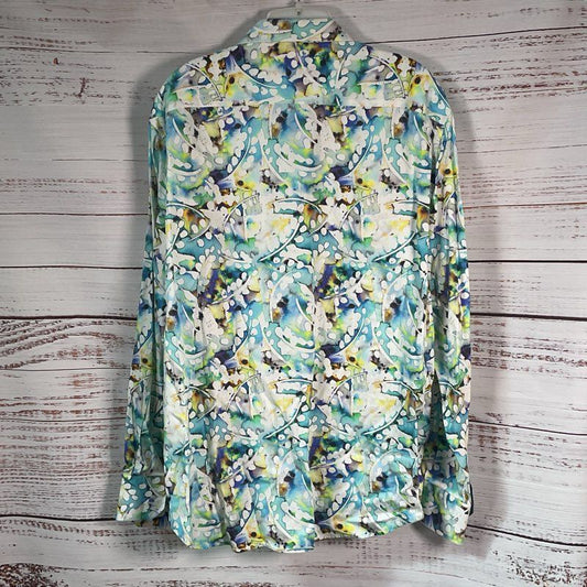 Robert Graham Abstract Multicolor Pattern Cotton Button Down Shirt Size in Desc.