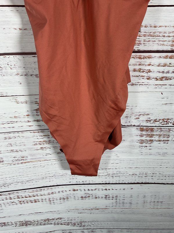 NWT Knix Women's Peekaboo Tie One Piece Bronze Coral Swimwear Size M+