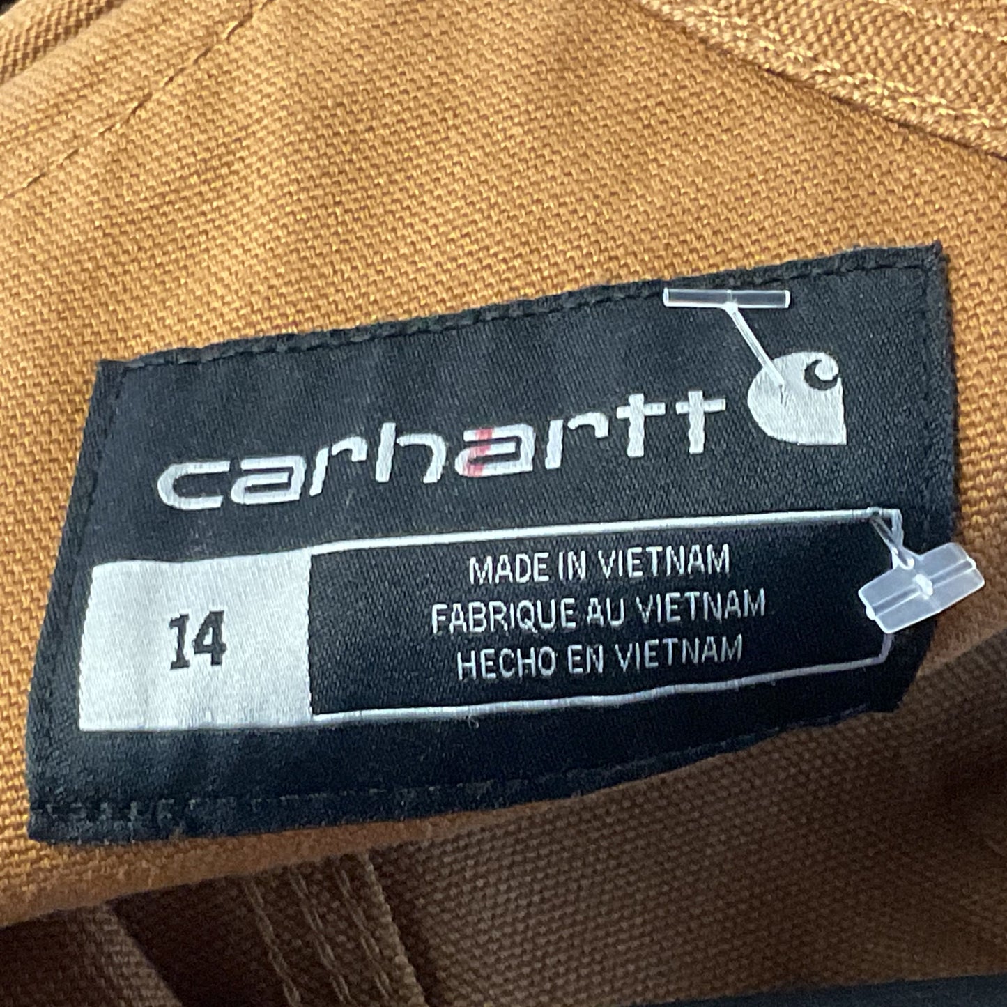 NWT CARHARTT Brown Duck Quilt Lined Insulated Bib Overalls Inseam 26- SZ 14