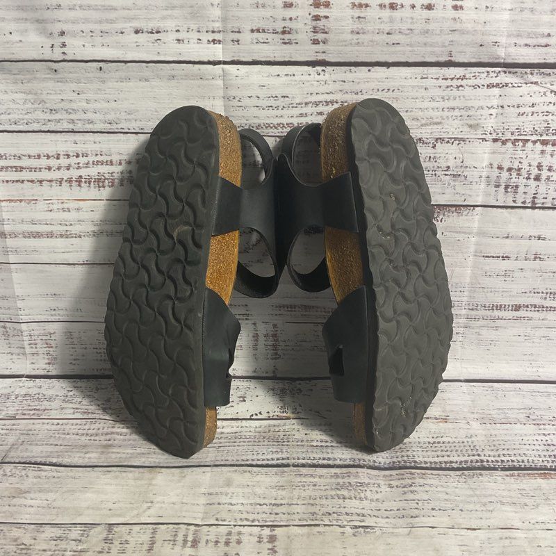 Birkenstock Rio Black Faux Leather Strap Slingback Gladiator Sandal Women 6.5 US