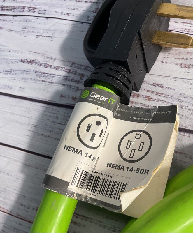 Gear It 10ft 50A Generator Power Cable Nema 14-50P To Nema 14-50R W Converter