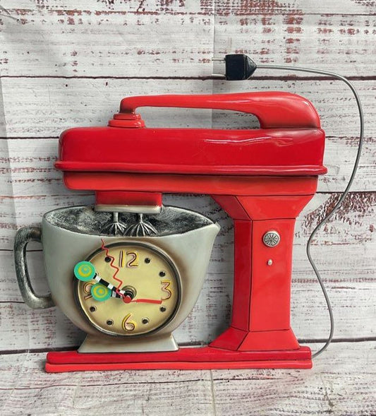 Enesco Allen Designs Vintage Style Mixer Cupcake Pendulum Wall Clock Multicolor