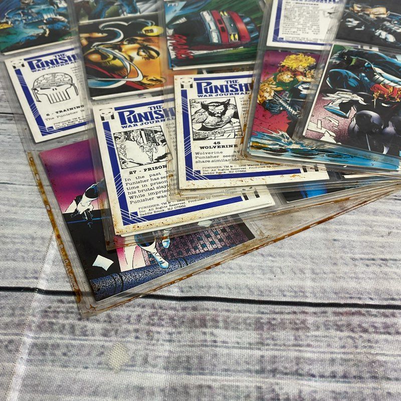 Lot Of 65+ VTG. 1992 The Punisher War Journal Entry Marvel Comic Trading Cards