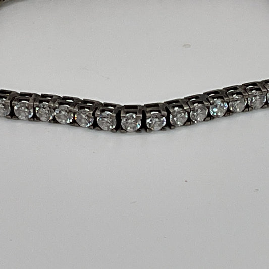 Sterling Silver & Cubic Zirconia 7.5" Tennis Bracelet- 10.76g