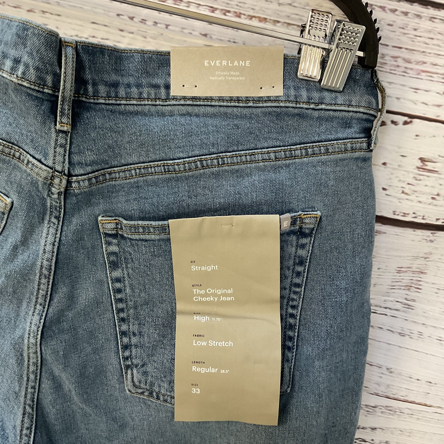 Everlane The Original Cheeky Jean High Waist Low Stretch Pants - Size 33 New