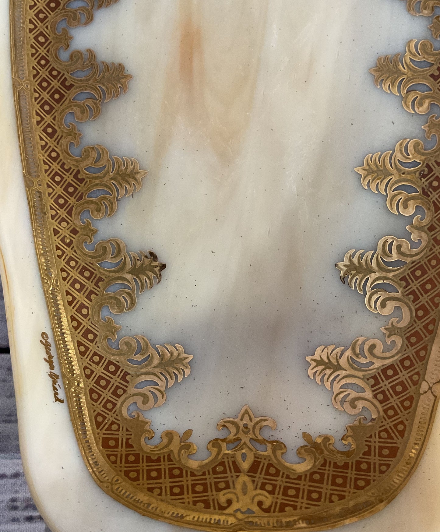 Georges Briard Vintage Baroque Gilt Slag Glass Lot Of 3 Serving Platters