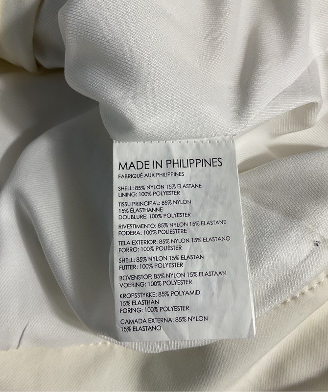 Club Monaco Women’s Asymmetrical Zippers Crepe Moto Jacket Winter White Size L