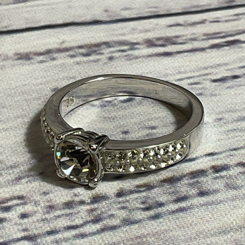 SWAROVSKI Silver Tone Crystal Ring- SZ 8