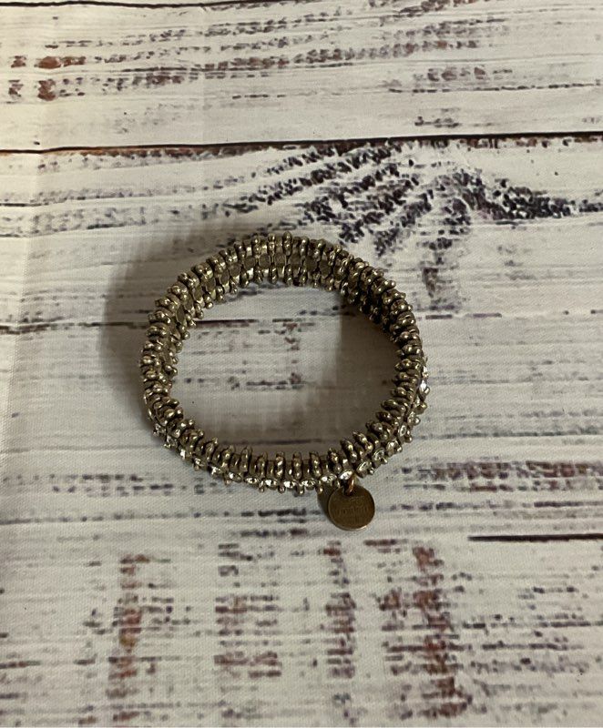 PHILIPPE AUDIBERT Silver Tone Vintage Stretch Bracelet
