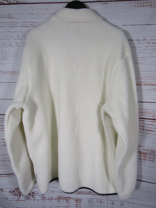 Rhythm Noah Polar Fleece Men's White Full Zip Sweater Size XL