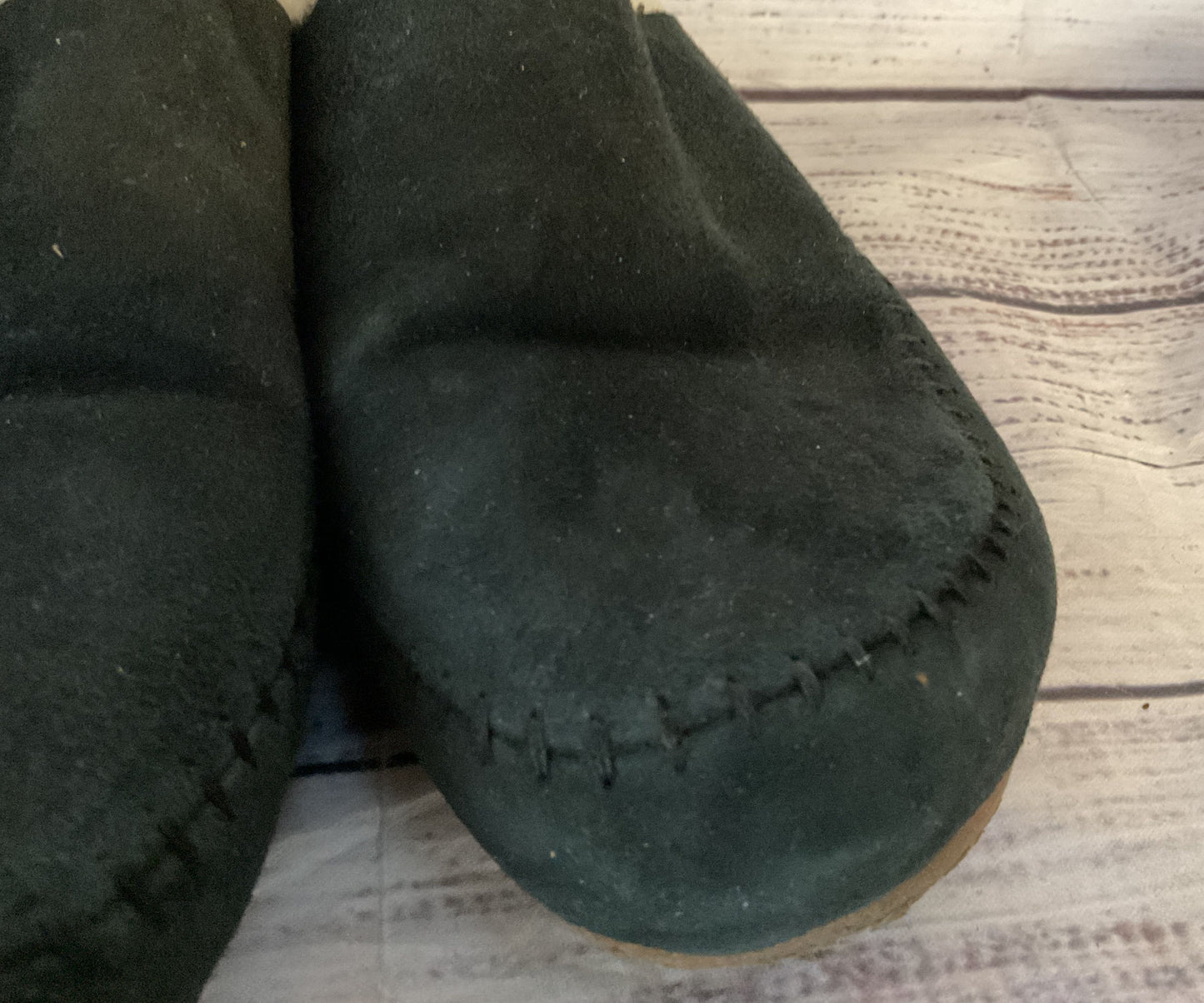 Jenni Kayne Suede Leather Shearling Lined Mules Black 6.5