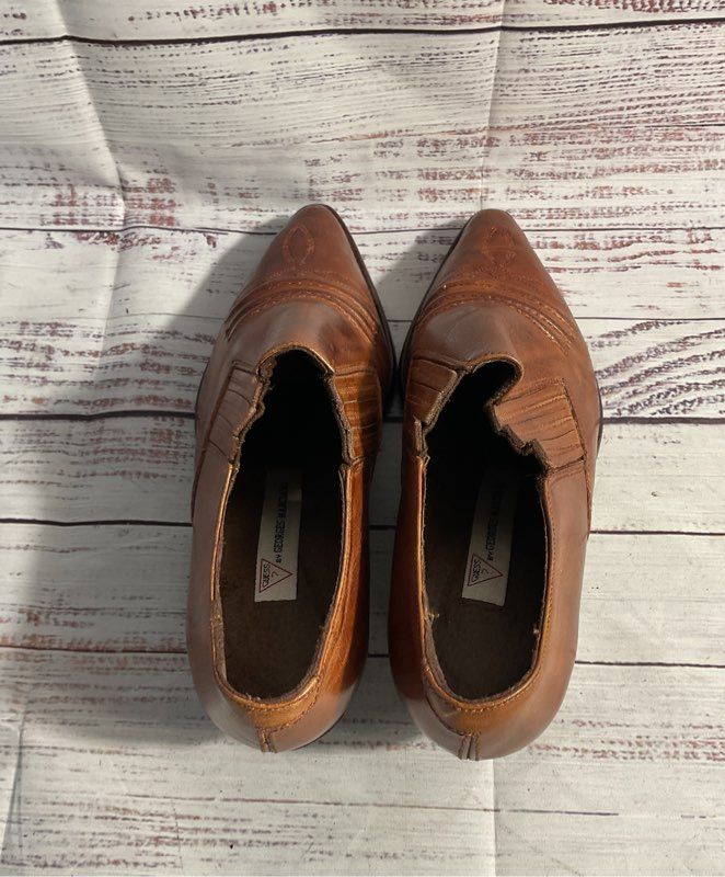 Guess By Georges Marciano Women's Brown Leather Ankle Booties Size 6.5B