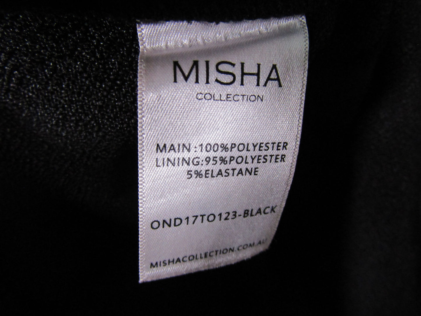 Misha Women's Black Unhemmed Blouse Size 8