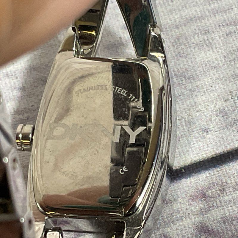 DKNY Women's Silver Tone Rhinestone Stainless Watch- 5.75"