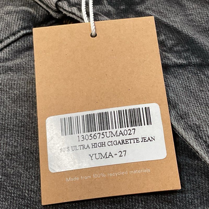 NWT REFORMATION Jeans 80's Ultra Hight Cigarette Women's Black Jeans- SZ 27