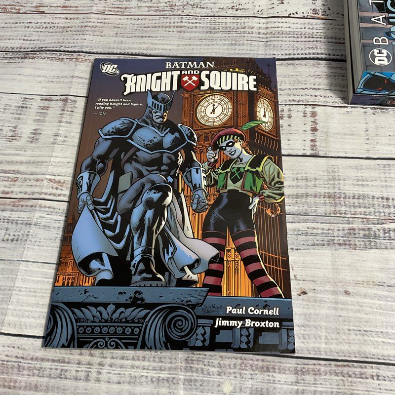 Set Of 3 Assorted Batman Paperback Comics Knight+Squire, Knightfall, Elseworlds