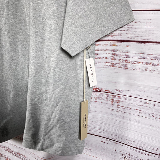 Fear of God FOG Essentials Heather Grey Short Sleeve Crew Neck T-shirt Sz S New