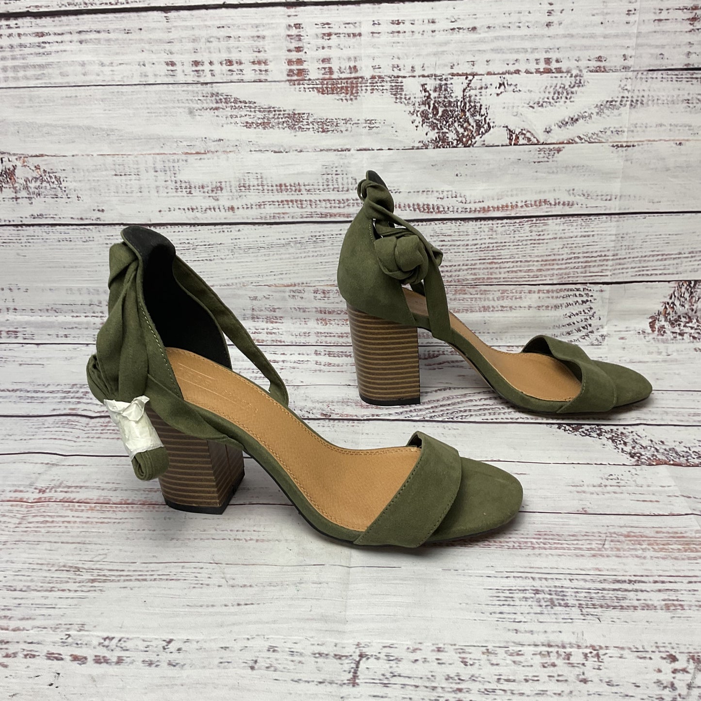 Asos Green Leg Tie Heel Sandal Shoe Women Size 5