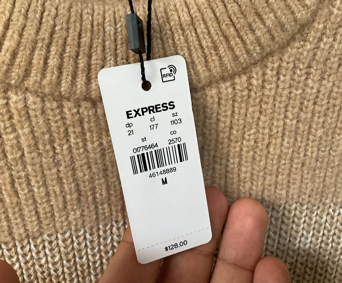 Express Men's Fuzzy Striped Crew Neck Sweater Size M