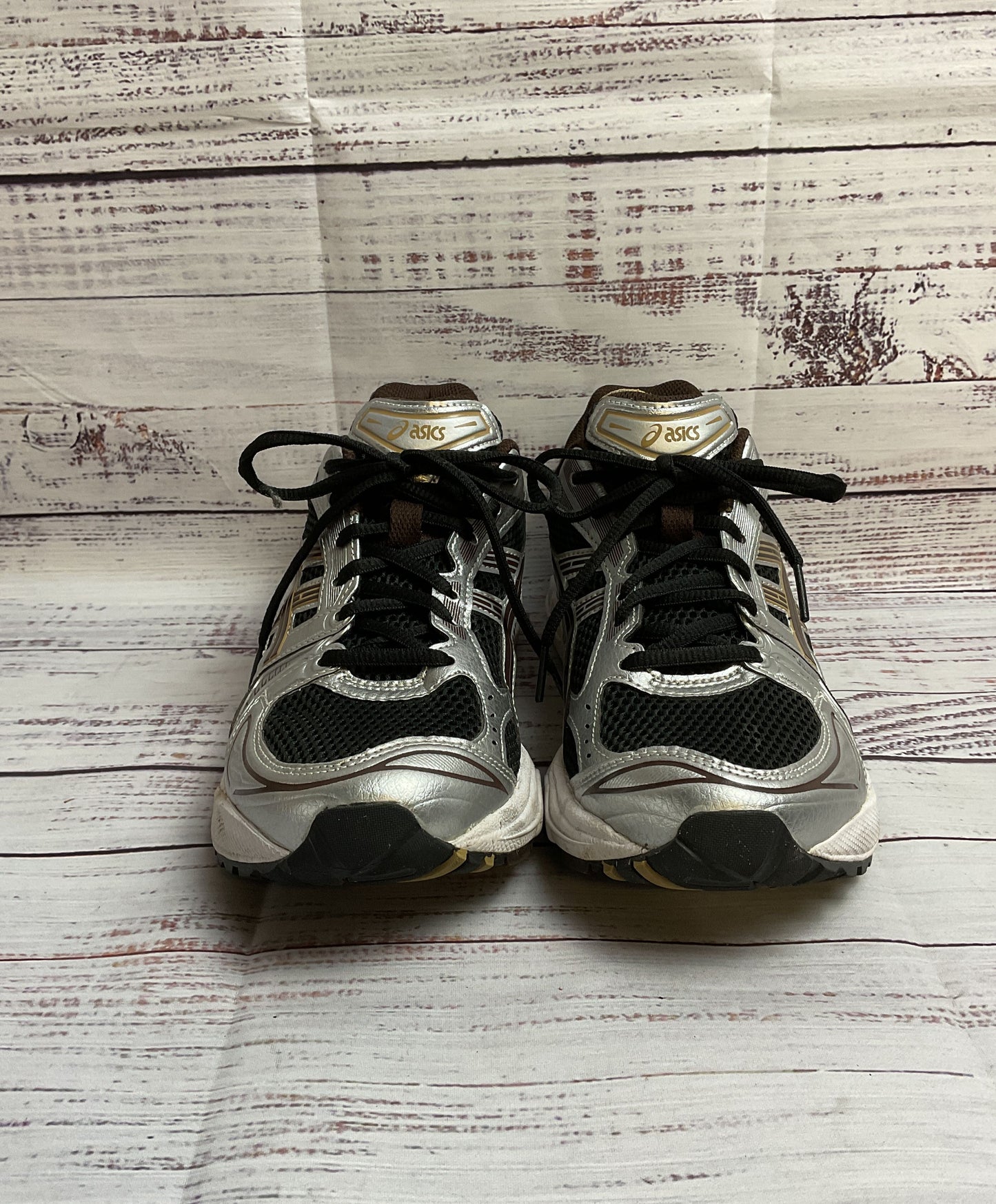 Asics Gel-Kayano 14 Silver and Brown Athletic Shoe Women Size 9
