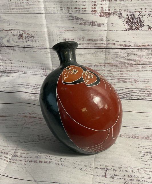 Pedro Guerrero Signed Pottery Vase 8" Made In San Juan De Oriente Nicaragua