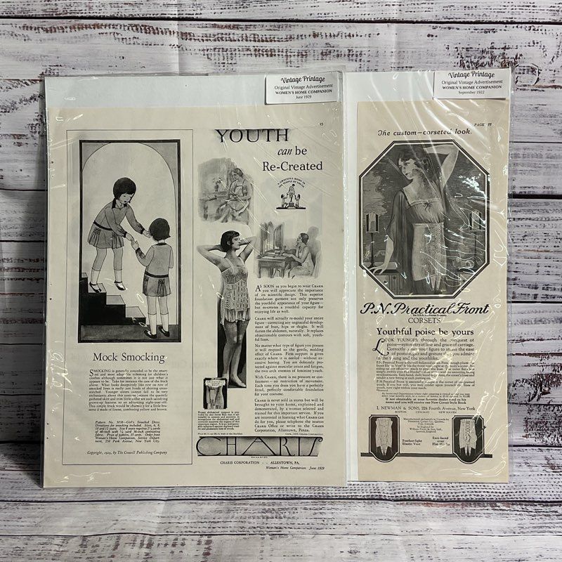 VTG. Women's Home Companion 1929 & 1922 Youthful Beauty Magazine Advertisements