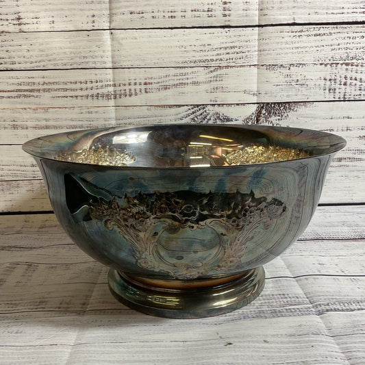 VTG. WALLACE 524 Silver Plate Punch/Serving Bowl- 12"