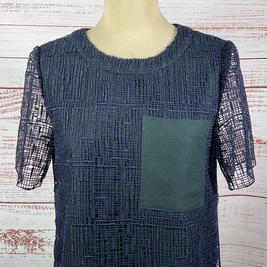 GREY by JASON WU Women's Blue & Green Lace Layer Blouse- SZ 4