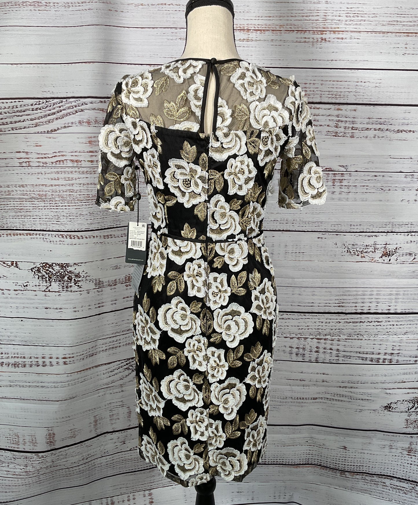 Adrianna Papell Floral Embroidered Peplum Dress Multicolor 2