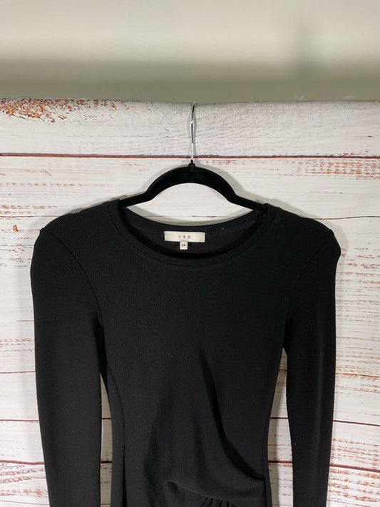 IRO Aenor Bodycon Twisted Front Black Short Dress Size 34 Women's
