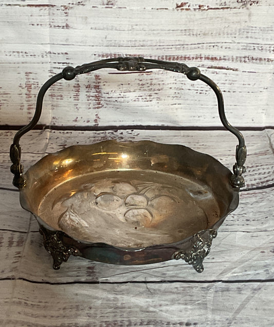 Barbour Silver Co Vintage Handled Candy Dish Quadruple Silverplate