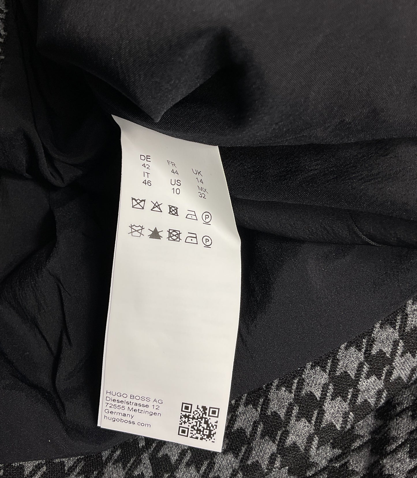 Boss Hugo Boss Houndstooth Print Jeanette Full Zip Jacket Gray 10