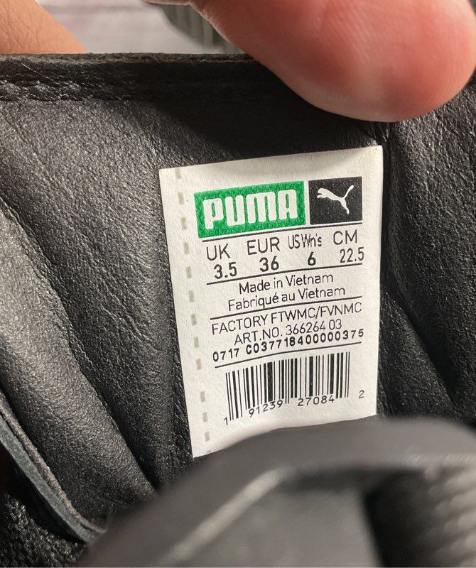 PUMA Fenty By Rihanna Black/White Ankle Strap Creeper Platform Sneakers Size 6