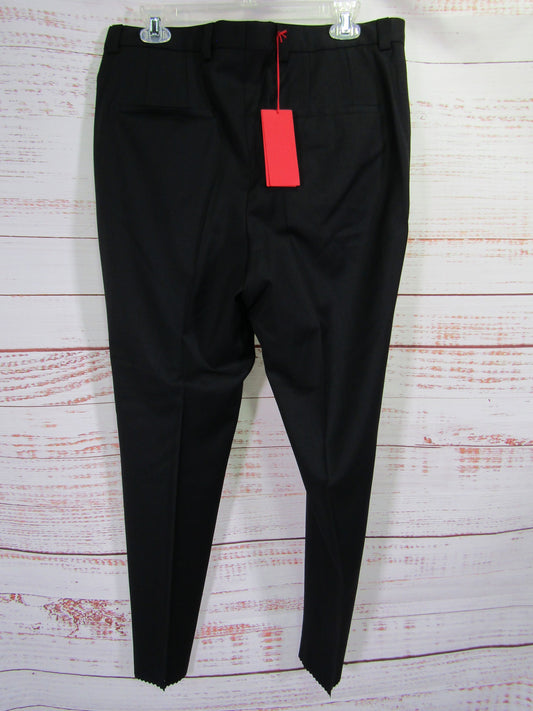 Hugo Boss Men's Black Wool Trouser Dress Pants Size 32 R UNHEMMED