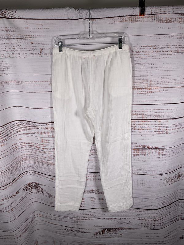 Xirena Women's White Drawstring Lounge Elastic Cotton Pants Size M