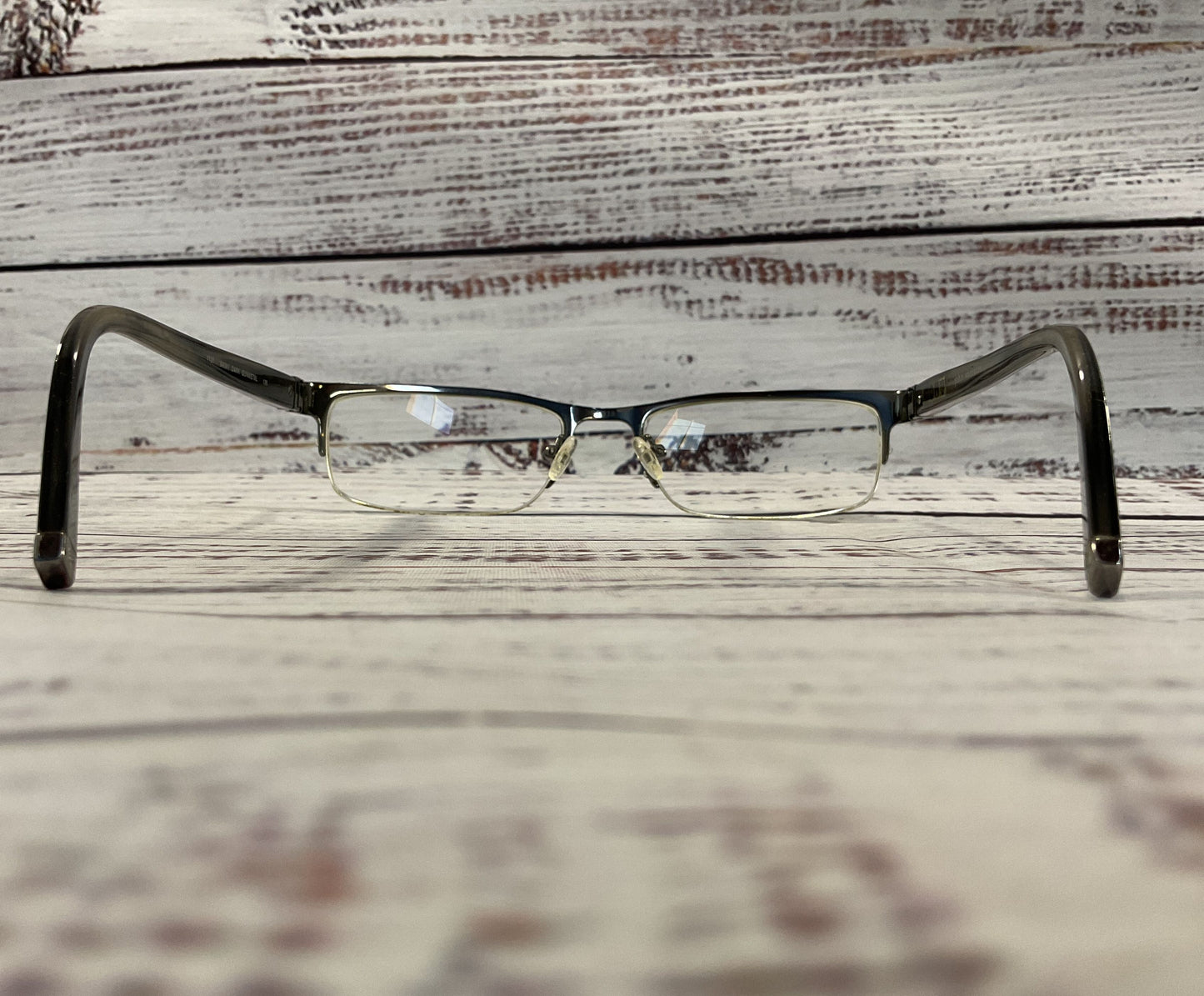 John Varvatos Men's Gray Half Rim Eyeglasses Frame