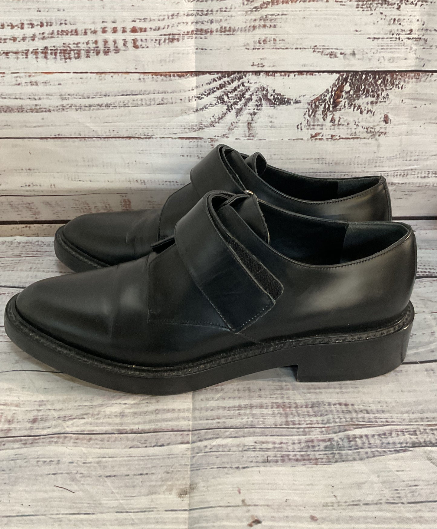 Vince Wren Leather Pointed Toe Slip On Oxford Loafers Black 8.5