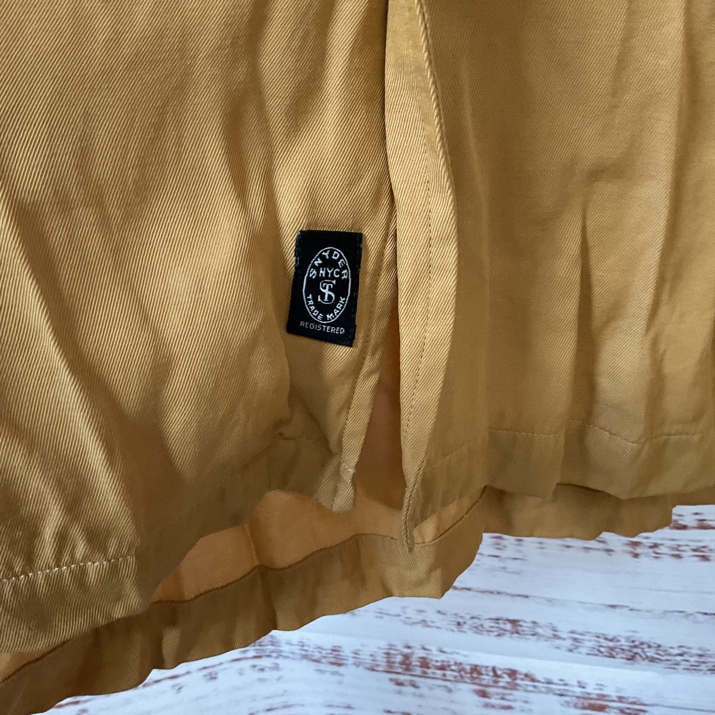 Todd Snyder Button Up Short Sleeve Tan Yellow Rayon Shirt - Size M