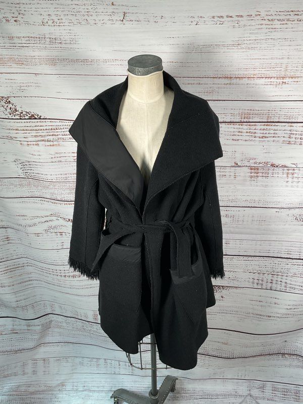 Vintage MOTYS Collection Women's 100% Wool Black Coat Size 43 EU